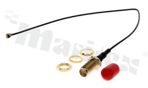 Antenna connecting cable; RG1.13; grey; 20cm length; IPX (U.FL) to SMA