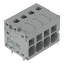 Listwa zaciskowa do PCB; przewód-płytka; na przewód 0.2 - 6.0 mm2 (24-10AWG); raster 5.0 mm; 6-torowa.; Push-in; szary; 300V/26A