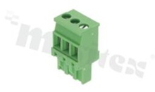 Listwa zaciskowa rozłączalna; w rastrze 5.00mm; 3-torowa żeńska; na przewód 2.5mm2 (28-12AWG); kierunek wtykania prostopadły do osi przewodów; styki z fosforobrązu; mosiężna klatka przewodu; UL 300V/16A
