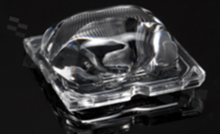 Lens for LED high power; angle: asymmetric; Number of LEDs: 1; Dimensions: 25x25mm; Height: 8.4mm; meterial: PMMA; Fastening: tape; pin