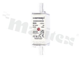 Bezpiecznik NH000, gG, 500VAC/250VDC, 80A, podwójny wskaźnik