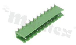 Pluggable terminal block; pitch 5.00mm; 11-ways; male; R/A pin header; opened type; UL 300V/16A; TUV:320V/20A