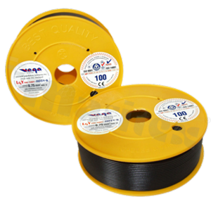 Single wire LGY/H05V-K; with copper multi-strand; black; cross section 0.75mm2; AWG 18; 500V; -40+105 deg.C; 100m.