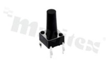 Przełącznik Tact Switch; THT; wymiary korpusu 6.0x6.0; h=12mm; pionowy; o sile nacisku 160gf; przycisk okrągły