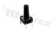 Przełącznik Tact Switch; THT; wymiary korpusu 6.0x6.0; h=12mm; pionowy; o sile nacisku 160gf; przycisk okrągły