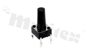 Tact Switch; THT; dimensions 6.0x6.0; h=12mm; vertical; operating force 160gf; button: round
