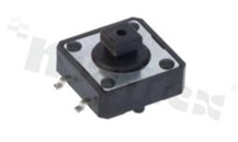 Przełącznik Tact Switch; SMD; wymiary korpusu 12.0x12.0; h=4.3mm; pionowy; o sile nacisku 160gf; przycisk kwadratowy