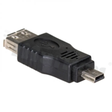 Adapter mini USB-B (5 pinowy) na USB A; USB 2.0; funkcja OTG; wtyczka niklowana;