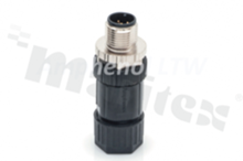 Wtyk M12; kodowanie A; 3-stykowy; męski; 4A; prosty; na kabel; skręcany; IP67