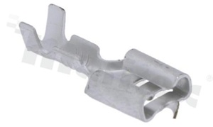 Flat connector; female; 6.3mm; 0.8mm; for wire AWG22-16(0.5-1.5mm2 wire); brass; unisolated