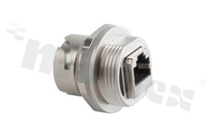 Gniazdo Conec RJ45; montaż na panel; bagnetowy system zatrzaskowy IP67; 1;2A