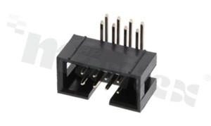 Full shrouded header for PCB; pitch 2.54mm; 8-contacts; THT; male; side entry