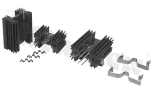 Radiator; przeciągany; TO-126; TO-218; TO-220; TO-247; TOP-3; 50.8x42x25.4mm; pierścień izolacyjny; czarny; anodowane aluminium Al 99.5; RoHS.