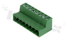 Pluggable terminal block; 5.00mm pitch; 8-ways; male; for wire 2.50mm2(28-12AWG); wire insertion direction same as plug-in direction; copper contacts; brass cage; UL 300V/15A