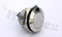 Push button switch; monostable; 16mm; solder terminals; stainless steel; silver button; IP65