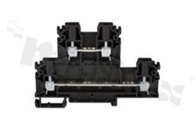 Installation terminal block; 2-level; 4-contacts; for wire 0,5-4mm2; screw terminal; black; Din rail; 1000v/32A