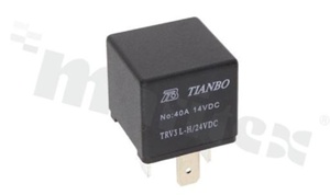 Automotive relay; contact rating current 30A; coil voltage 24V DC; make contact (1A); 30A/14 VDC