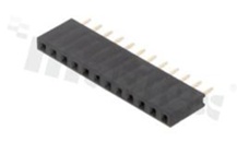 Listwa stykowa do PCB; w rastrze 2.54 mm; 1x12 styków; montaż: THT; żeńska; prosta; jednorzędowe