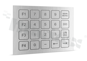 Piezoelectric keypad; 4x5; metal front; solution designed for full customization of the product.