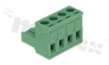 Pluggable terminal block; 5.08mm pitch; 4-ways; female; for wire 2.5mm2 (28-12AWG); wire insertion direction same as plug-in direction; p.bronze contacts; brass cage; UL 300V/15A