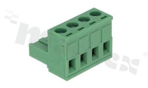 Listwa zaciskowa rozłączalna; w rastrze 5.08mm; 4-torowa; żeńska; na przewód 2.5mm2 (28-12AWG); kierunek wtykania równoległy do osi przewodu; styki z fosforobrązu; mosiężna klatka przewodu; UL 300V/15A