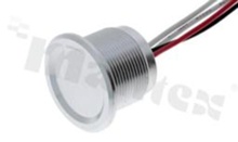 Piezoelectric switch; bistable; 22mm; cable; silver stainless steel; IP65.