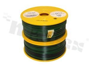 Single wire LGY/H05V-K; with copper multi-strand; black/green; cross section 1.00mm2; AWG 17; 500V; -40+105 deg.C; 100m.