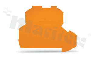 Ścianka końcowa/wewnętrzna do złączy przelotowych serii 2002; grubość 0.8mm; pomarańczowa; montaż zatrzaskowy