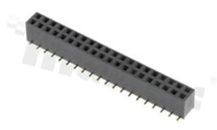 Listwa stykowa do PCB; w rastrze 2.54mm; 2x20 styków; montaż: SMD; żeńska; prosta; jednorzędowe; bez kołków pozycjonujących