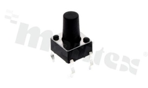 Tact Switch; THT; dimensions 6.0x6.0; h=9mm; vertical; operating force 160gf; button: round