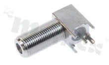 Female Socket F; angled; metal; for PCB