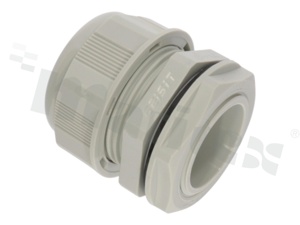 Cabe gland M32; nylon; M32x1.5 13-20mm; flat O-ring; with lock nut; grey