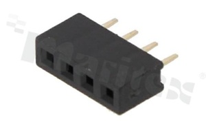Pin Header; pitch 2.00mm; 1x4 pins; assembly: THT; female; straight; single row