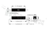 Kontaktron miniaturowy plastikowy RS-R3-S, Zakres: 20-25AT, Prąd przełączania: 0,5A(max), Wymiary: 11,7x2,5mm, Montaż: SMD