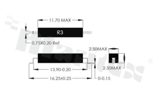 Miniature Reed Sensor RS-R3-S, Operate Band: 20-25AT, Switching Current (max): 0,5A, Dimensions: 11,7x2,5mm, SMD