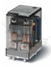 Electromagnetic relay; industrial; contact rating current 12A; coil voltage 230VAC; 2 changeover contact DPDT; coil power 1.5VA; 12A/250VAC, 12A/24VDC; mounting: PCB
