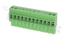 Pluggable terminal block; 5.00mm pitch; 12-ways; female; for wire 2.50mm2(28-12AWG); wire insertion direction 90° to plug-in direction; p.bronze contacts; brass cage; UL 300V/16A