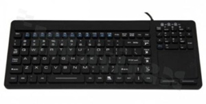 Silicone Keyboard; IP68; 104+12 keys; touchpad; dimensions 346 x 136 x 12 mm