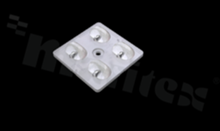 Lens for LED high power; angle: oval 145 x 155 degrees ; Number of LEDs: 4; Dimensions: 50x50mm; Height: 9.17mm; material: PMMA; Fastening: screw