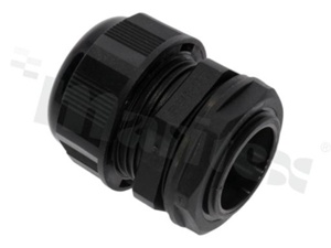 Dławnica kablowa M25; nylonowa; M25x1.5 13-18mm; flat O-ring; z nakrętką; czarna; na klucz 33