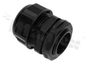 Dławnica kablowa M25; nylonowa; M25x1.5 13-18mm; flat O-ring; z nakrętką; czarna; na klucz 33