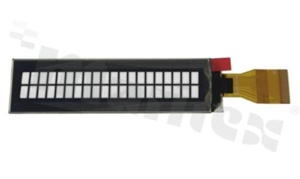 Wyświetlacz LCM OLED; LCD alfanumeryczny; 3.08"; 20x2 znaków; kolor świecenia biały; obszar aktywny 77.3×11.85 mm; SPI; I2C; FFC do lutowania; 31 pinów