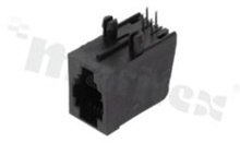 Socket RJ9; 4-contacts; THT; side entry; size 4; 6u" Au