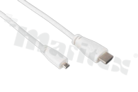 Kabel HDMI; micro-HDMI D męski - HDMI A męski; standard: HDMI 2.0; długość: 1m; kolor: biały; styki: niklowane; obsługa: 4K/UHD