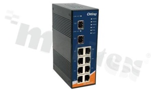 Managed Ethernet switch with 8x10/100Base-T(X) and 2x100/1000Base-X SFP; operating temperature -40+70 deg.C