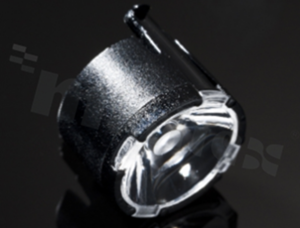 Lens for LED high power; angle: 15 degrees FWHM; Number of LEDs: 1; Dimensions: round 10mm; Height: 6.6mm; meterial: PMMA; PC; Fastening: glue; clips