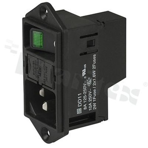 Power Input Modules (PEM); DD11.0124.1111; Quick Connect; 3; Flanges, Panel, Screw; Receptacle