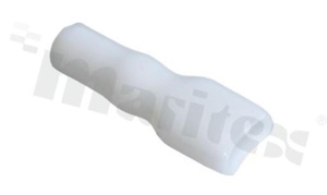 Insulation sleeve for flat connector 4.8 terminal; max cable OD=3.5mm L=23mm W=5.8mm; white;