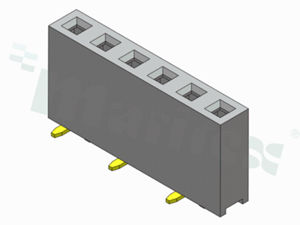 Gniazdo do PCB; w rastrze 2.54mm; 1x5 styków; montaż: SMD; żeńska; prosta; jednorzędowa; T&R