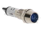 Lampka sygnalizacyjna; 8mm; terminale do lutowania; stal nierdzewna; podświetlenie niebieskie; LED 12V